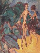 Ernst Ludwig Kirchner Nackter Jungling und Madchen am Strand